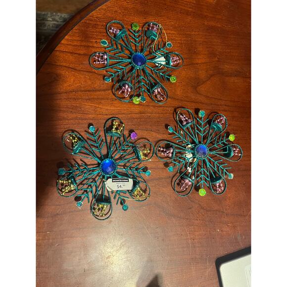 Source Unknown Other - NWT Glittery snowflake Christmas Ornament emerald green glittery Holiday Festive